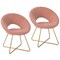 Costway Modern Velvet Accent Chair Upholstered Vanity Leisure Chair with Metal Legs